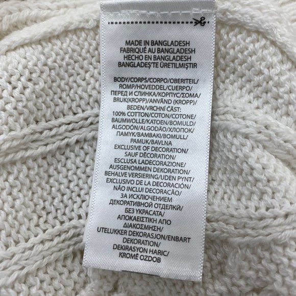 NWT Polo Ralph Lauren Mens Cable-Knit Cotton Sweater Color White Size Medium - Picture 4 of 5
